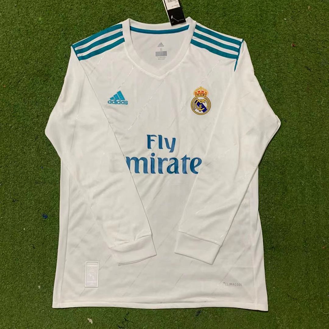 Real Madrid 17/18 Home Long Sleeve Football Shirt