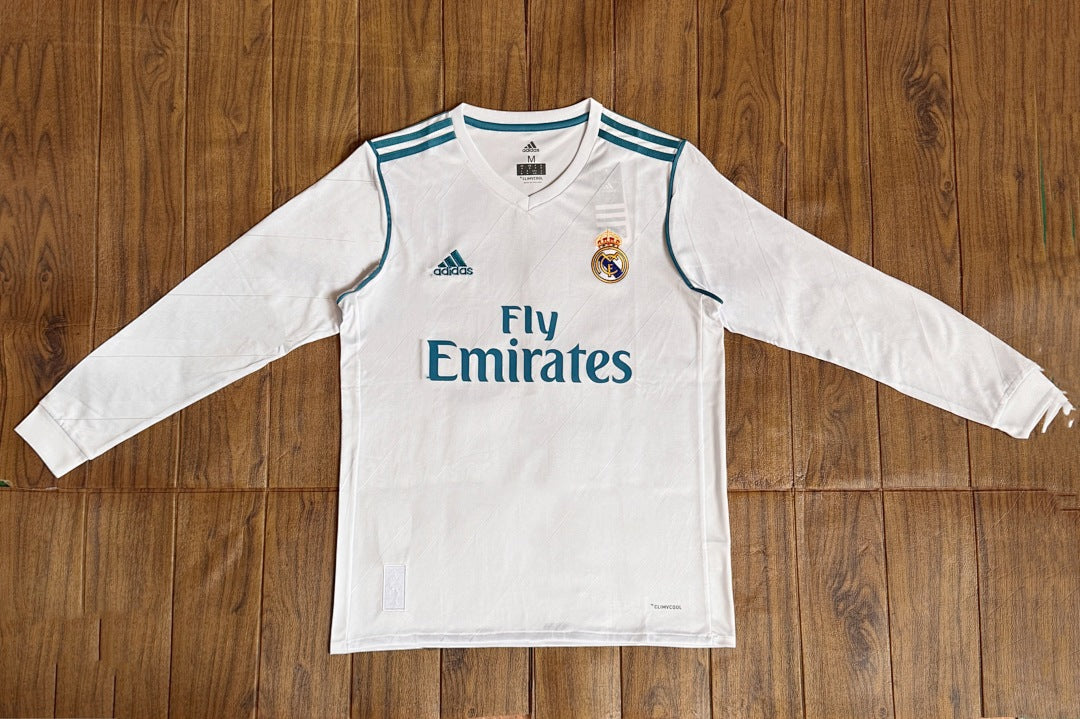Real Madrid 17/18 Home Long Sleeve Football Shirt