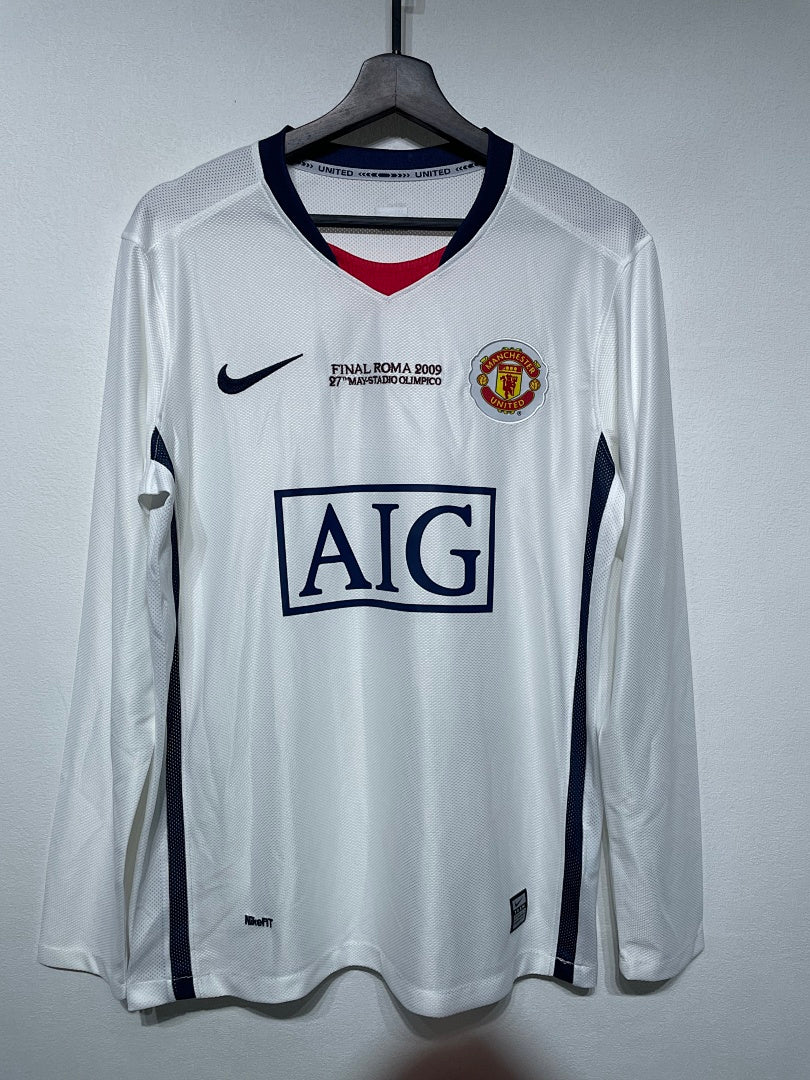 Manchester United 08/09 Away White Long Sleeve Football Shirt