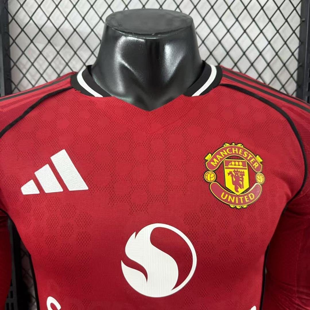 Manchester United 25/26 Home Long Sleeve Football Shirt