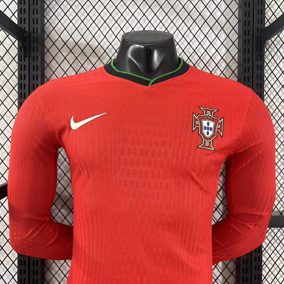 Portugal 2024 Home Long Sleeve Football Shirt