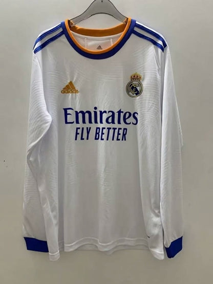 Real Madrid 21/22 Home Long Sleeve Football Shirt
