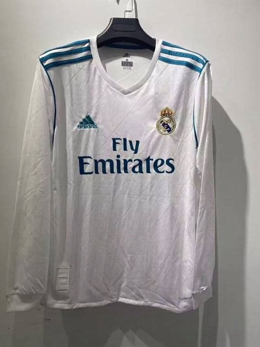 Real Madrid 17/18 Home Long Sleeve Football Shirt