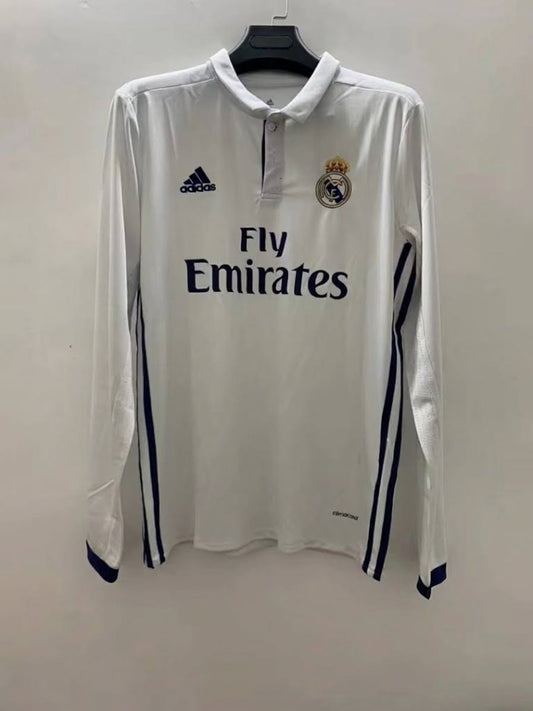 Real Madrid 16/17 Home Long Sleeve Football Shirt