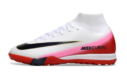 Kid size Mercurial Vapor 16 - white / pink / red / heel / black - TF high cut