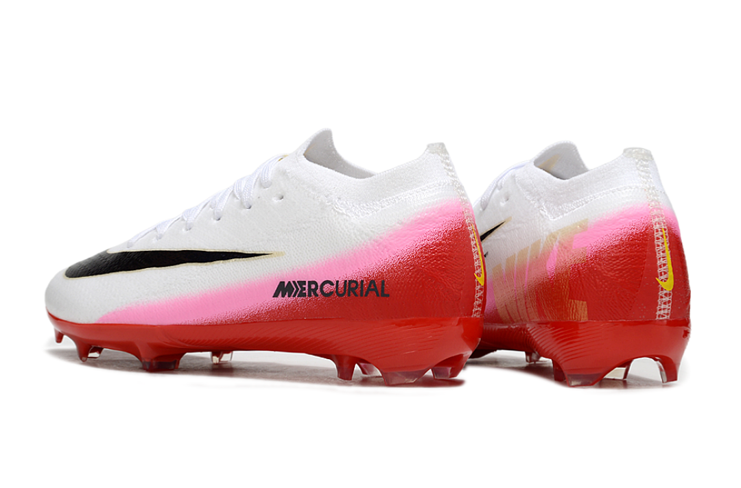 Kid size Mercurial Vapor 16 - white / pink / red / heel / black - FG low cut