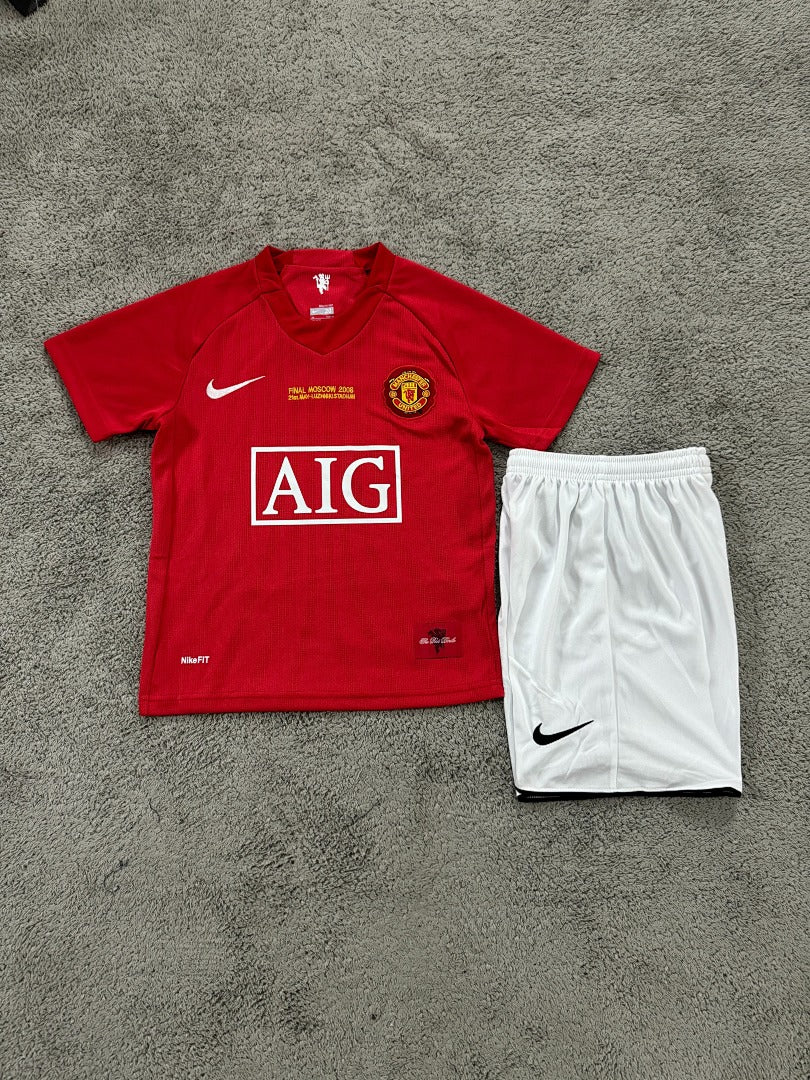 Kids Retro Manchester United 07/08 Home Football Shirt