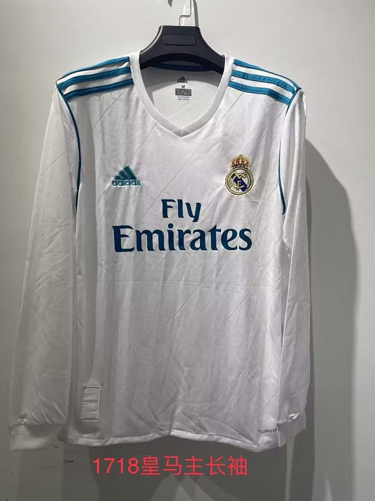 Real Madrid 17/18 Home Long Sleeve Football Shirt