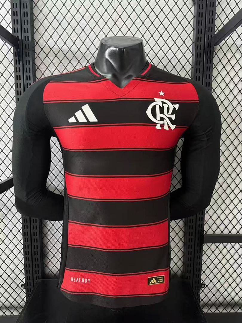 Flamengo 25/26 Home Long Sleeve Football Shirt