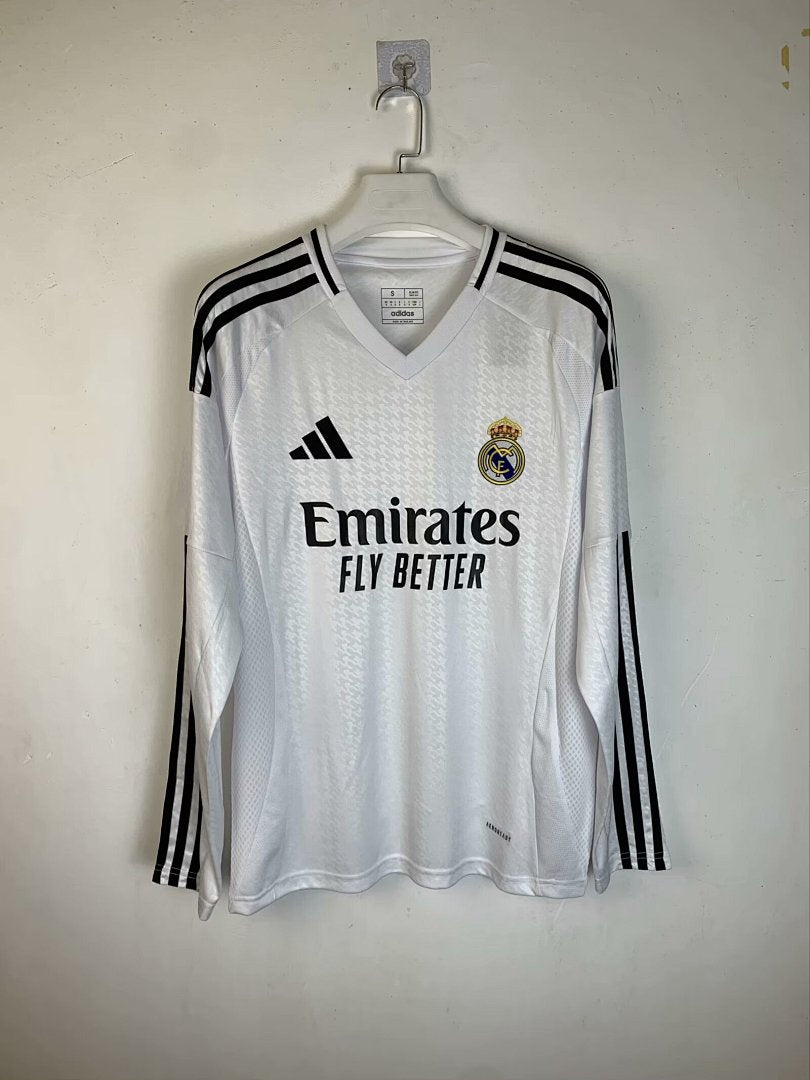 Real Madrid 24/25 Home Long Sleeve Football Shirt
