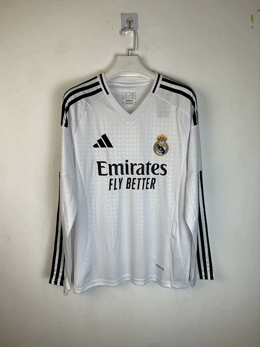 Real Madrid 24/25 Home Long Sleeve Football Shirt