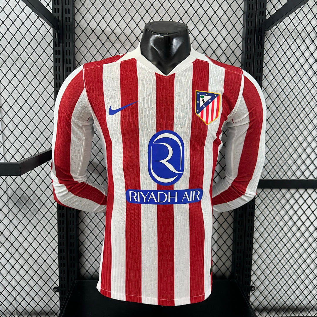 Atlético Madrid 25/26 Home Long Sleeve Football Shirt