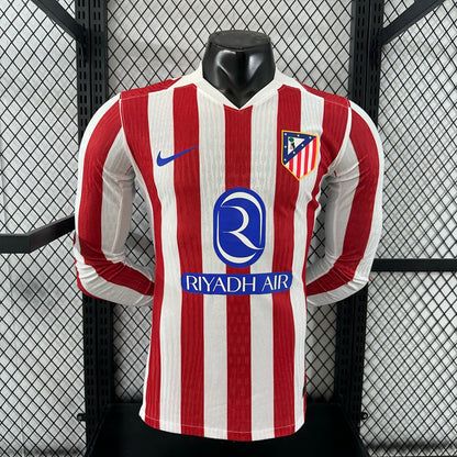 Atlético Madrid 25/26 Home Long Sleeve Football Shirt