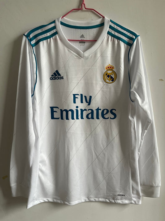 Real Madrid 17/18 Home Long Sleeve Football Shirt