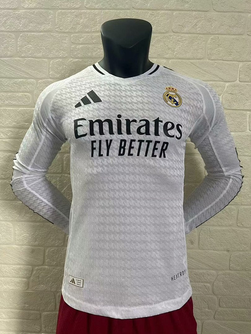 Real Madrid 24/25 Home Long Sleeve Football Shirt