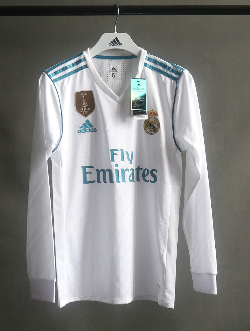 Real Madrid 17/18 Home Player Version Long Sleeve Football Shirt