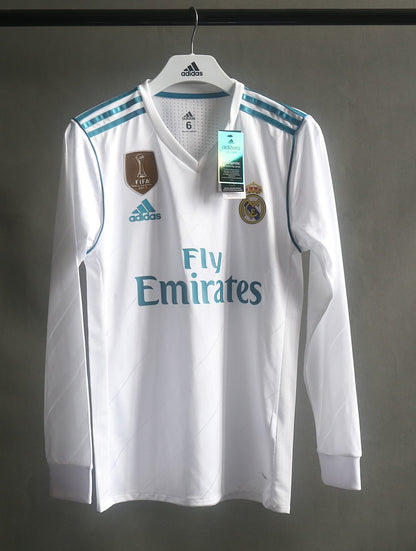 Real Madrid 17/18 Home Player Version Long Sleeve Football Shirt