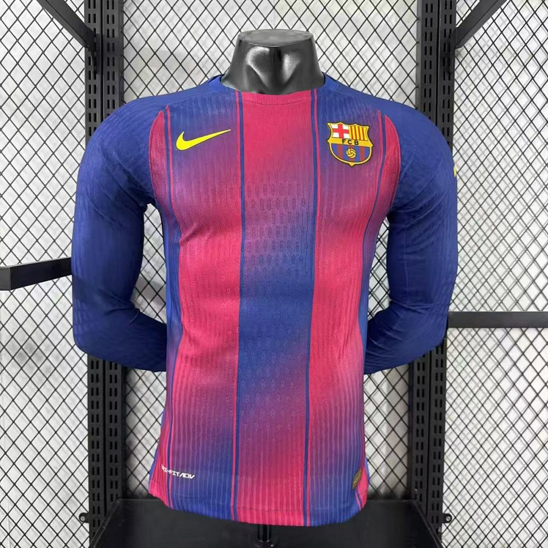 Barcelona 25/26 Home Long Sleeve Football Shirt