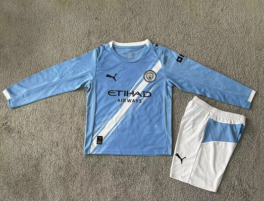 Kids Manchester City 25/26 Home Long Sleeve Football Shirt