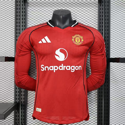 Manchester United 25/26 Home Long Sleeve Football Shirt