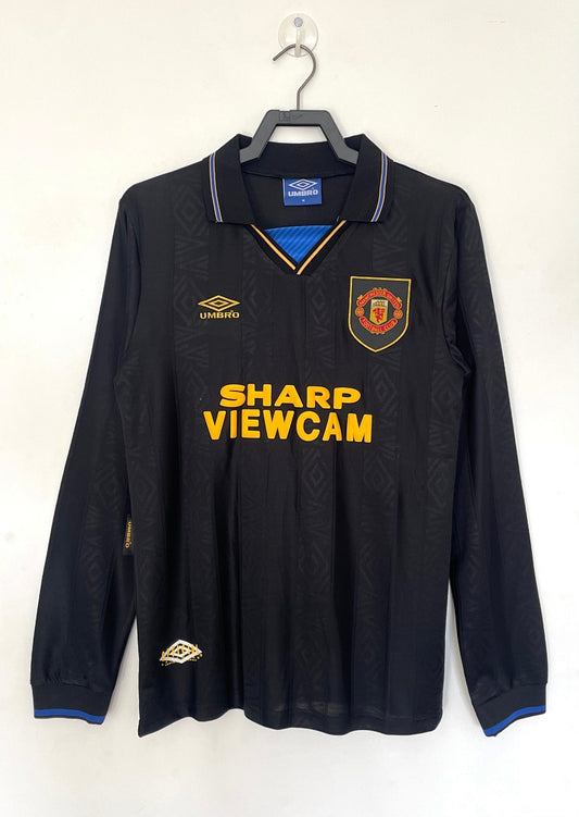Manchester United 93/94 Away Black Long Sleeve Football Shirt