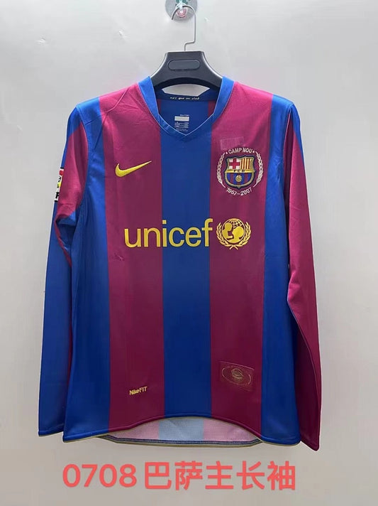 Barcelona 07/08 Home Long Sleeve Football Shirt