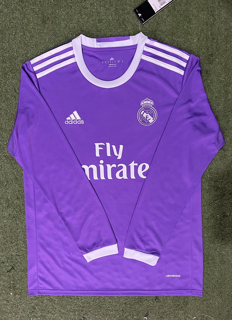 Real Madrid 16/17 Away Purple Long Sleeve Football Shirt
