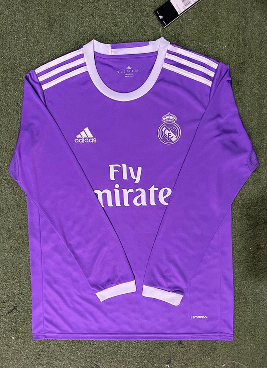 Real Madrid 16/17 Away Purple Long Sleeve Football Shirt