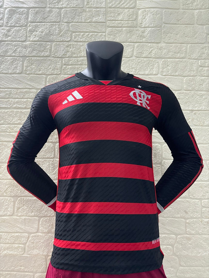 Flamengo 24/25 Home Long Sleeve Football Shirt