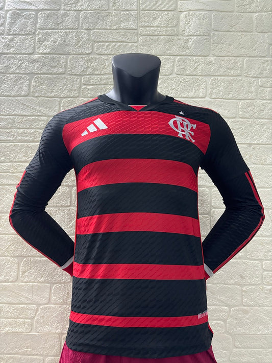 Flamengo 24/25 Home Long Sleeve Football Shirt
