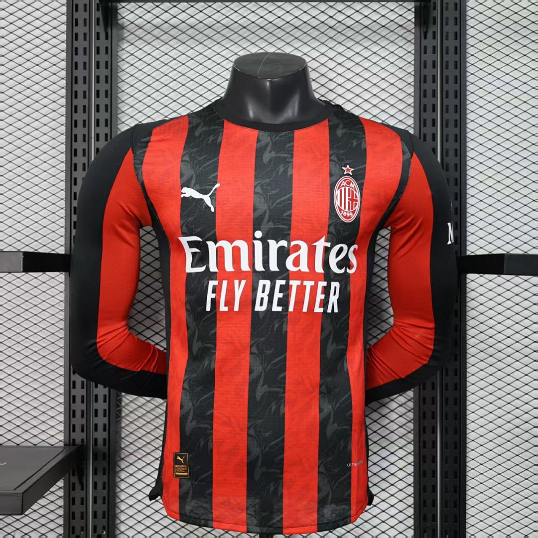 AC Milan 25/26 Home Long Sleeve Football Shirt