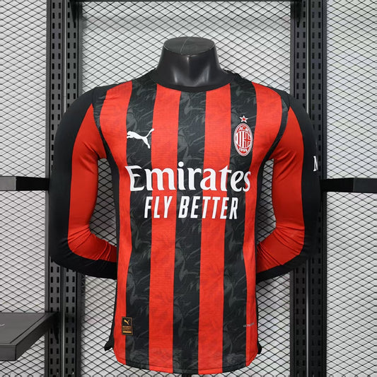 AC Milan 25/26 Home Long Sleeve Football Shirt