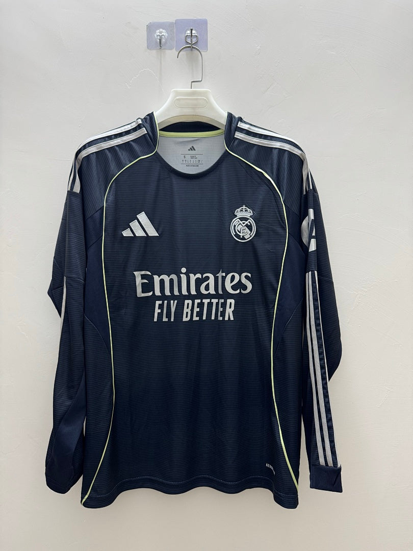 Real Madrid 25/26 Away Long Sleeve Football Shirt