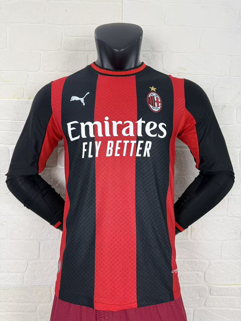 AC Milan 26/27 Home Long Sleeve Player Version Football Shirt
