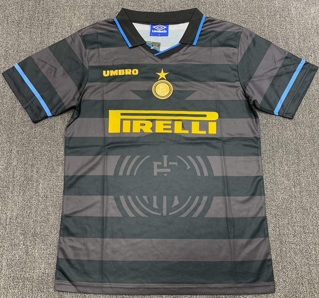 Inter Milan 97/98 Third Black/Grey Football Shirt