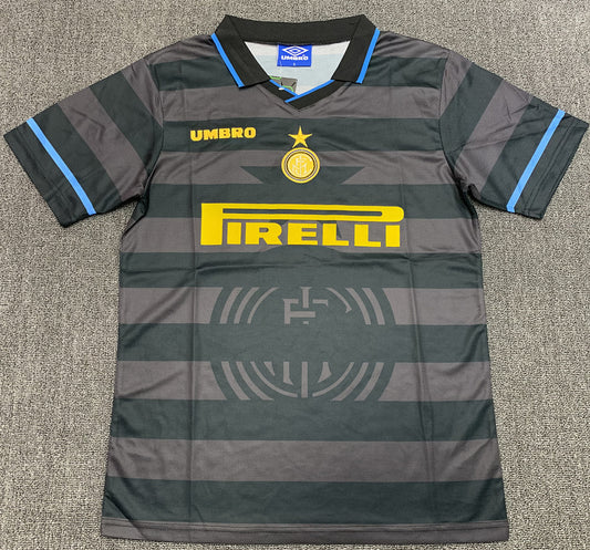 Inter Milan 97/98 Third Black/Grey Football Shirt