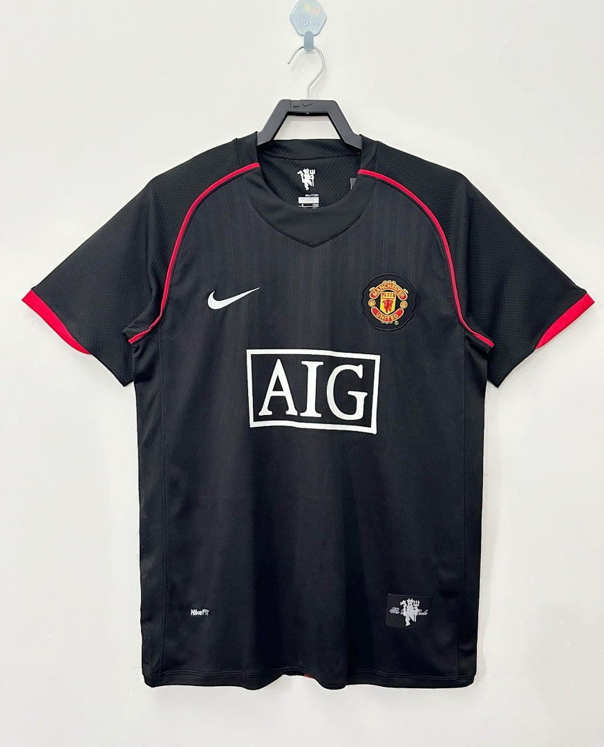 Manchester United 07/08 Away Black Football Shirt