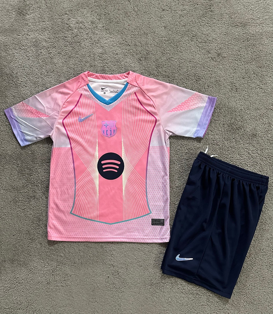 Kids Barcelona 25/26 Third Pink Football Shirt