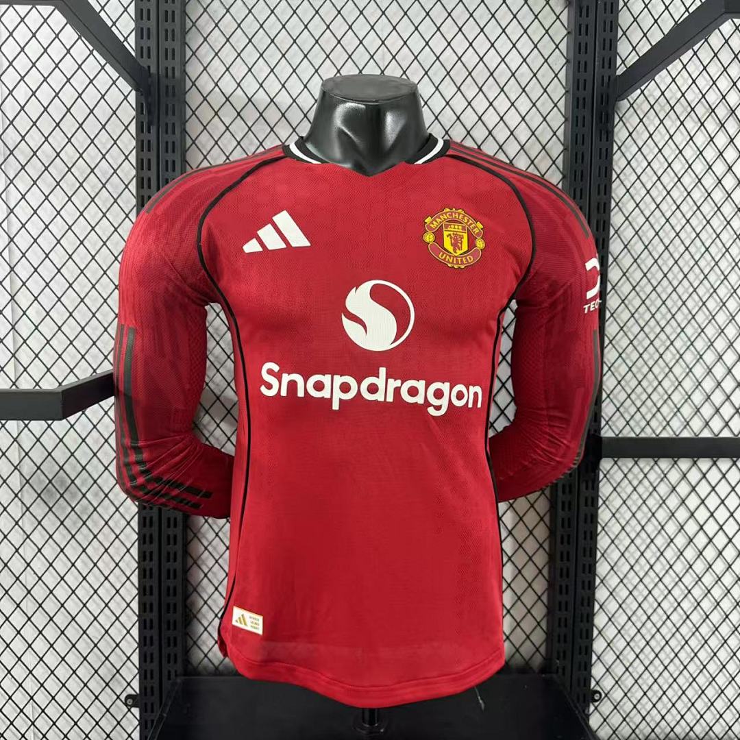 Manchester United 25/26 Home Long Sleeve Football Shirt
