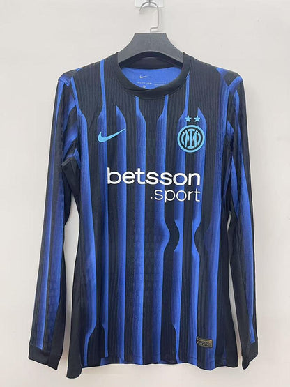 Inter Milan 25/26 Home Long Sleeve Player Version Football Shirt