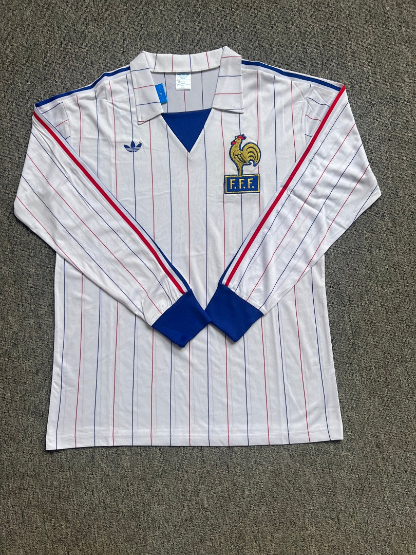 France 80/82 Away Long Sleeve Football Shirt