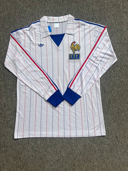 France 80/82 Away Long Sleeve Football Shirt