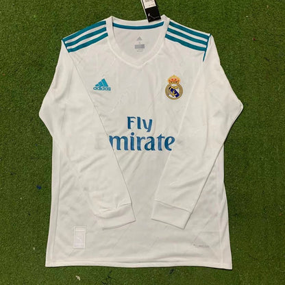 Real Madrid 17/18 Home Long Sleeve Football Shirt