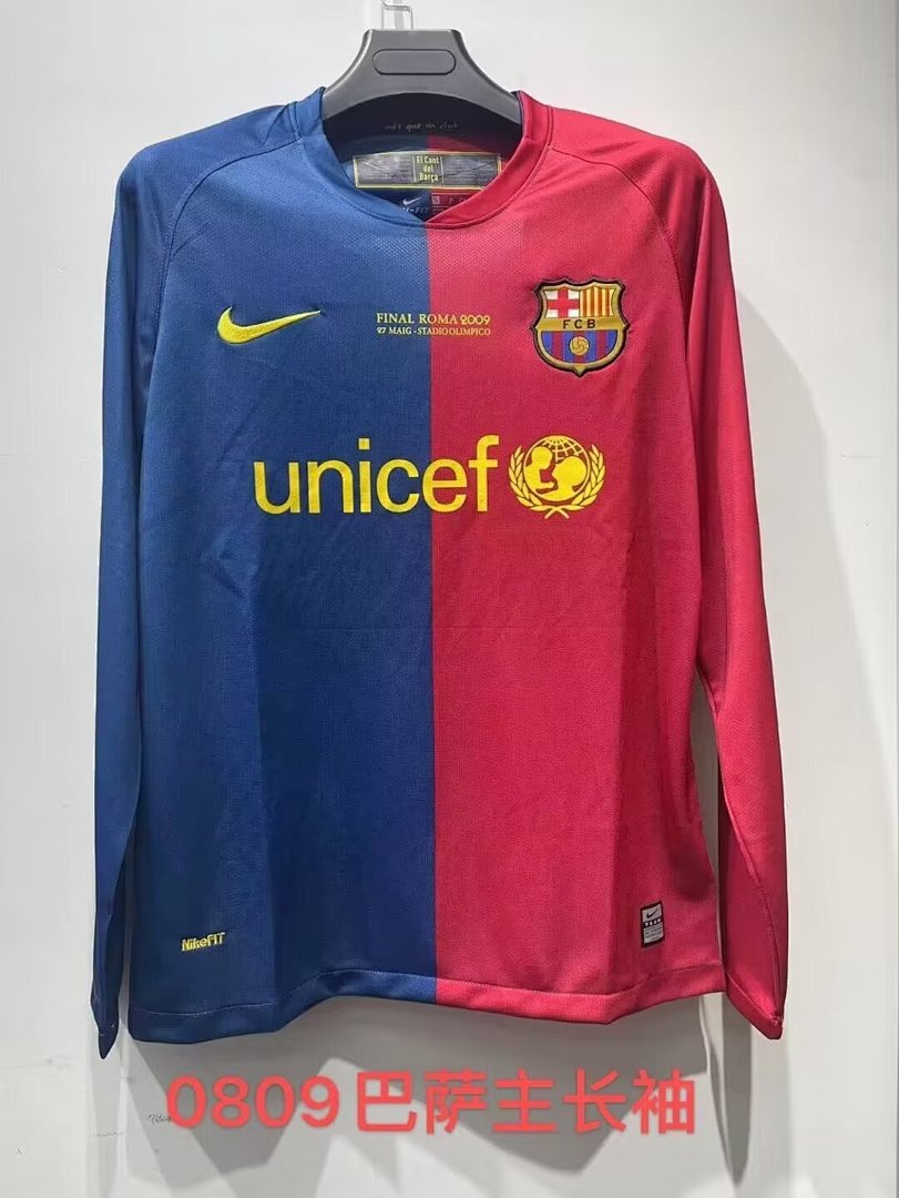 Barcelona 08/09 Home Long Sleeve Football Shirt