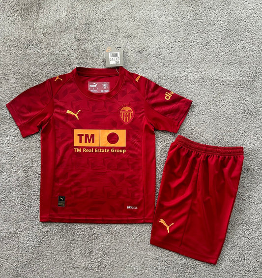 Kids Valencia 25/26 Red Football Shirt