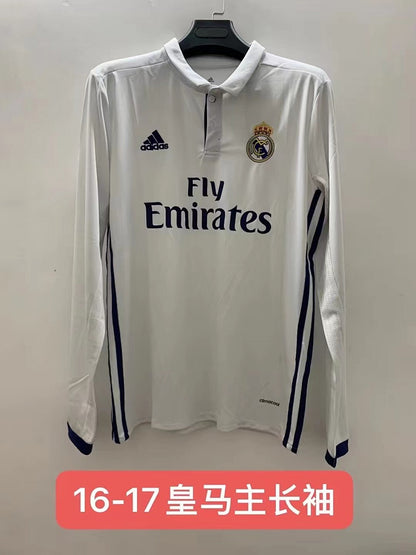 Real Madrid 16/17 Home Long Sleeve Football Shirt