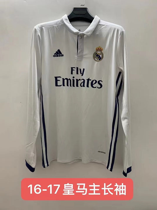 Real Madrid 16/17 Home Long Sleeve Football Shirt