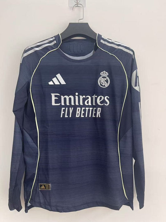 Real Madrid 25/26 Away Long Sleeve Player Version Football Shirt