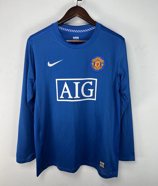 Manchester United 08/09 Away Blue Long Sleeve Football Shirt