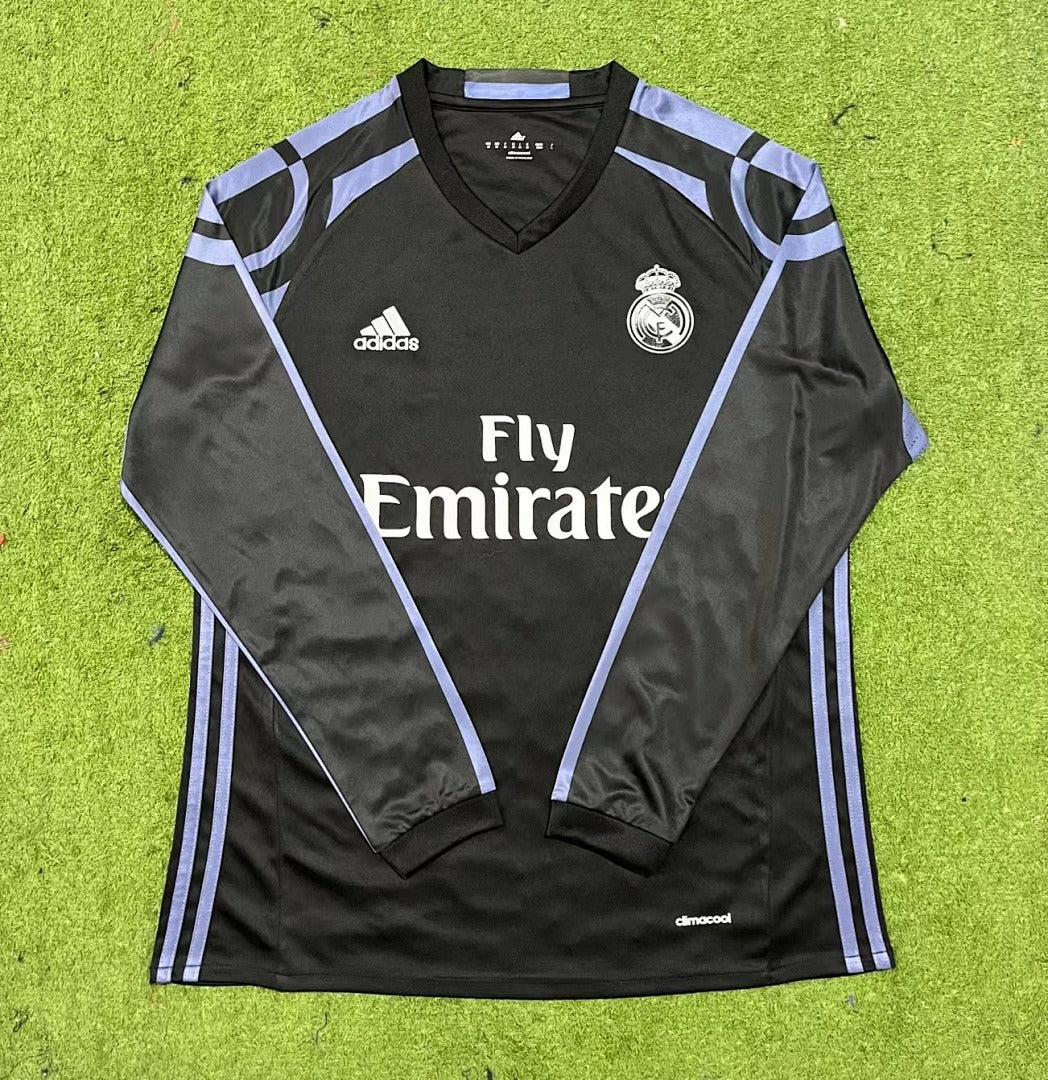 Real Madrid 16/17 Third Black Long Sleeve Football Shirt